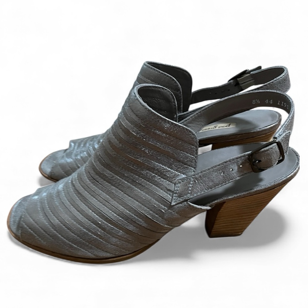 Paul Green Silver Strappy Heels with Open Toe